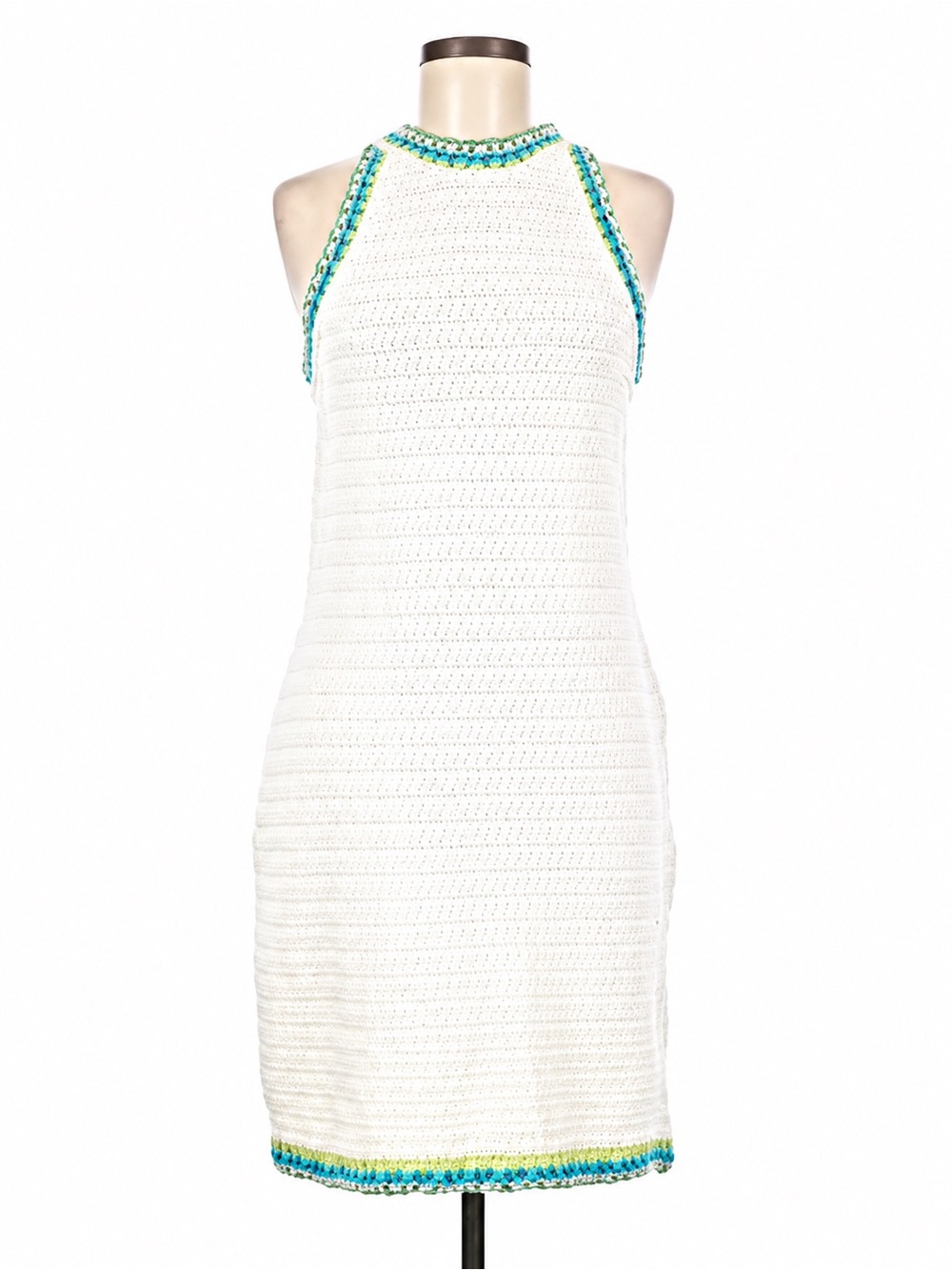 NWT House of Harlow 1960 Crochet Knit Sleeveless  Dress Sz M Ivory Boho Resort